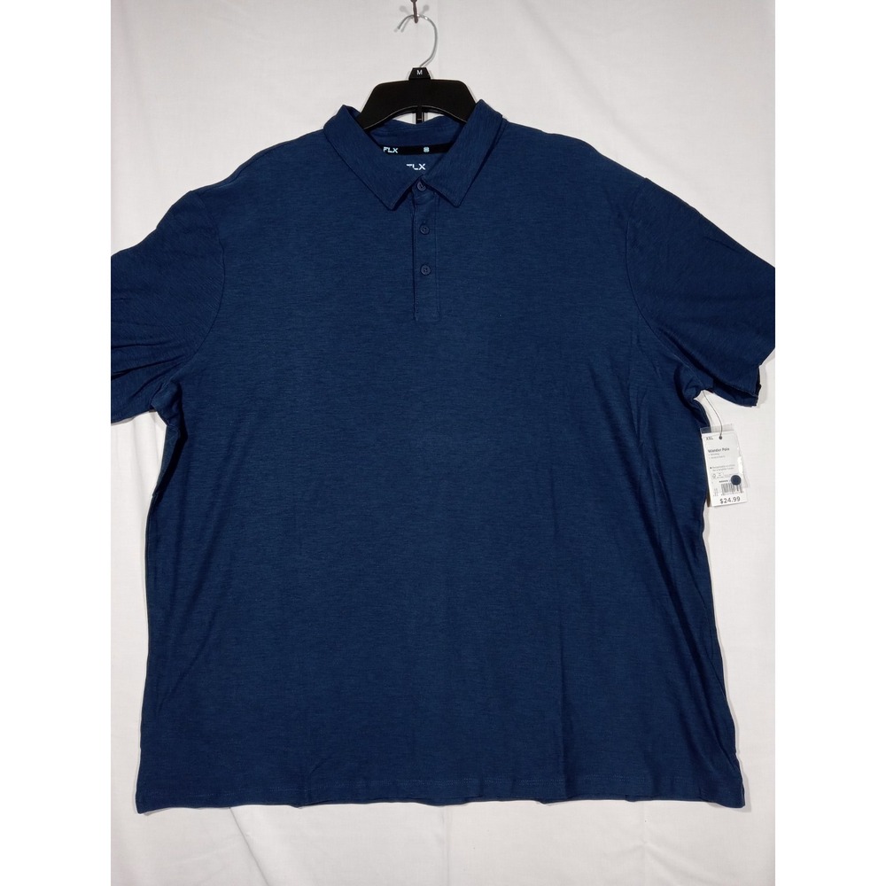 Men's FLX Luxury Soft Wander Polo Shirt Navy XXL